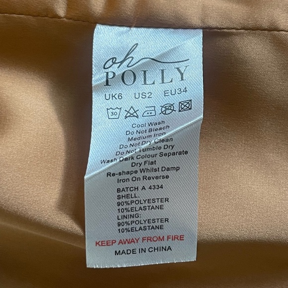 Plunge Neck Satin Corset Top in Tan. NWT - Picture 6 of 6